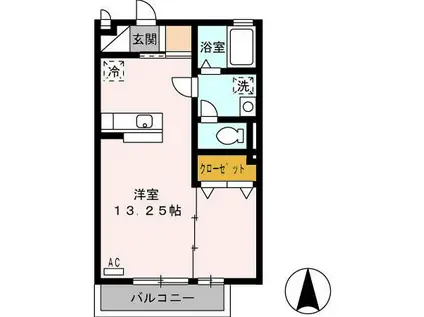 サニーヒルズ岡宮(ワンルーム/2階)の間取り写真