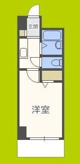 ノルデンハイム淡路(1K/2階)の間取り写真