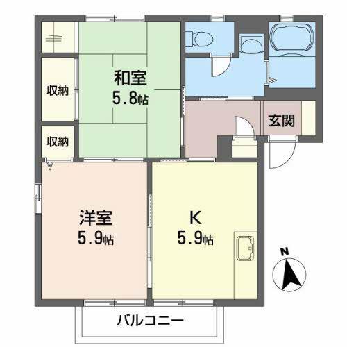 HOUSE28C(2K/1階)の間取り写真