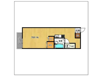 プチメゾン西新ローズ館(ワンルーム/2階)の間取り写真