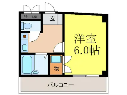 ファインコート江坂(1K/3階)の間取り写真