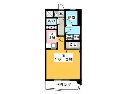 メゾン・ド・ミヤビ(ワンルーム/3階)の間取り写真