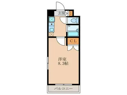 クリムゾン博多(1K/5階)の間取り写真