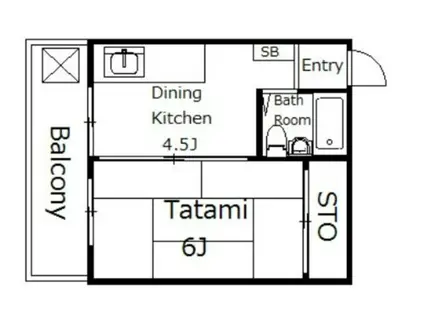 大蔵マンション(1DK/3階)の間取り写真