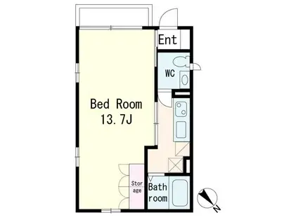 メルベーユ(1K/2階)の間取り写真