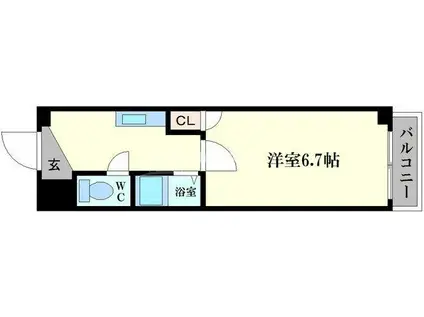 ノクティエイチII(1K/5階)の間取り写真
