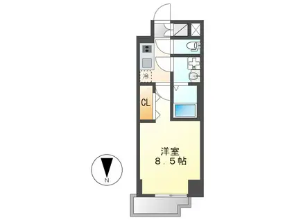 ファステート名古屋駅前アルティス(1K/4階)の間取り写真