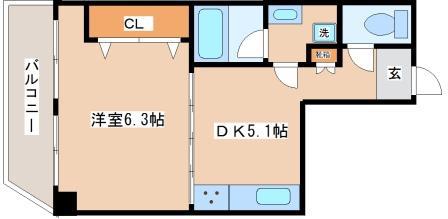 坂上コーポラス(1DK/4階)の間取り写真