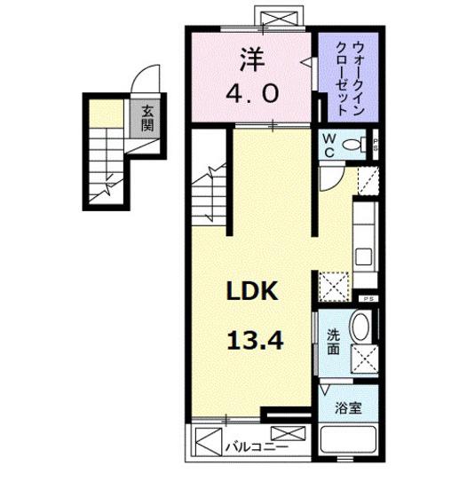 マリーアンジュ(1LDK/4階)の間取り写真