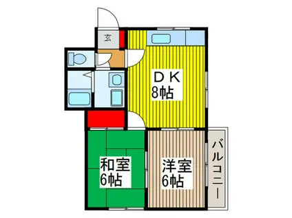 ニューハイツ(2DK/2階)の間取り写真