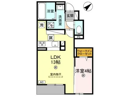 CASA LIBER(1LDK/1階)の間取り写真