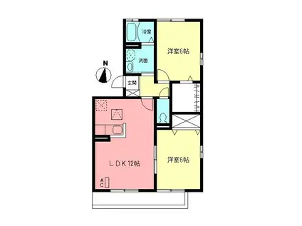 コンチェルトIII(2LDK/3階)の間取り写真