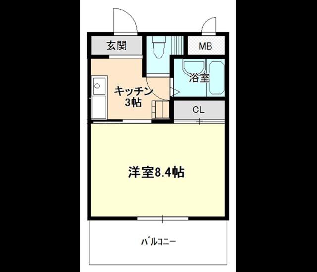 ライフ21(1K/3階)の間取り写真