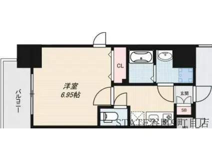 フォーリアライズ難波シエロ(1K/10階)の間取り写真