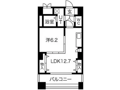 レジデンスカープ博多(1LDK/3階)の間取り写真