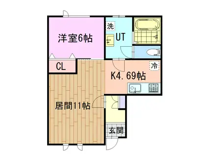 SKY CITY(1LDK/1階)の間取り写真