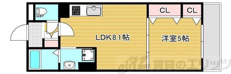 セレニティ豊川A棟(1LDK/2階)の間取り写真