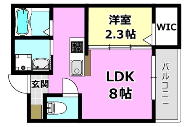 リアコート千里丘I ノース(1LDK/3階)の間取り写真