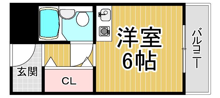 モンシャンブル(ワンルーム/2階)の間取り写真