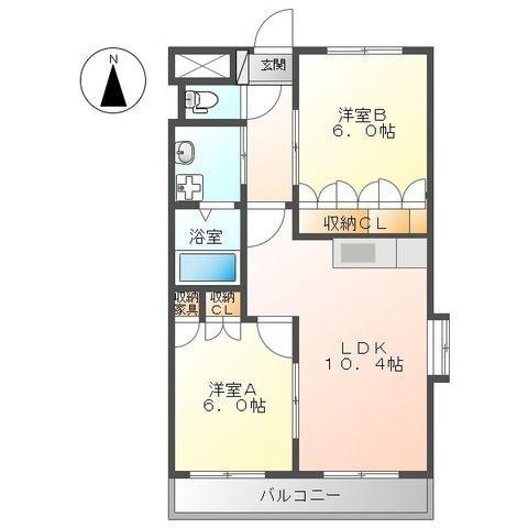 グランフォースMOCO(2LDK/1階)の間取り写真