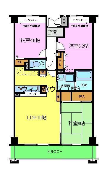サンライクテイリス3号館(2SLDK/2階)の間取り写真