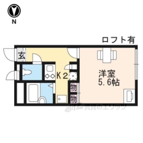 レオパレス滋賀(1K/2階)の間取り写真