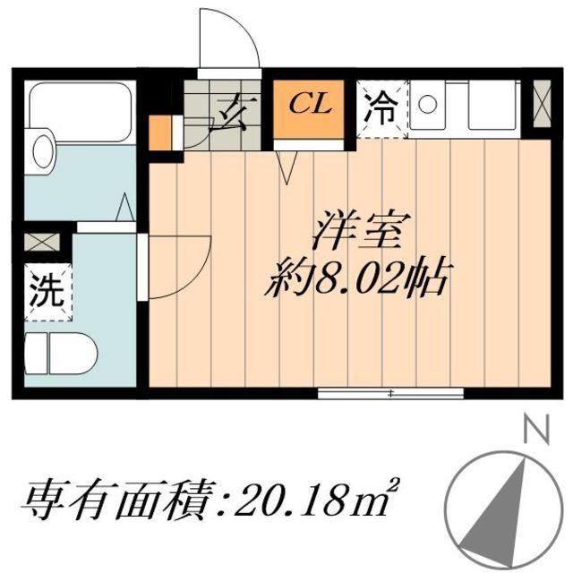 デュオメゾン千住中居町(ワンルーム/1階)の間取り写真