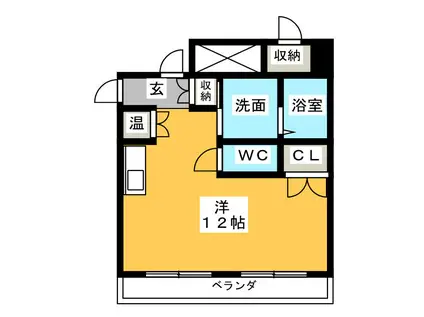 ベース浜田(ワンルーム/4階)の間取り写真