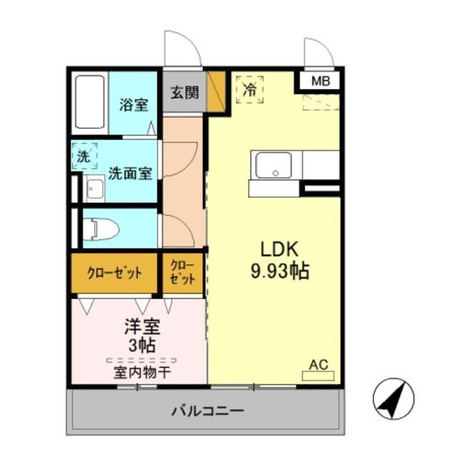 アイビス(1LDK/3階)の間取り写真