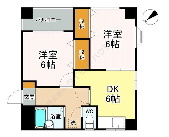 プロミネンス13(2DK/3階)の間取り写真