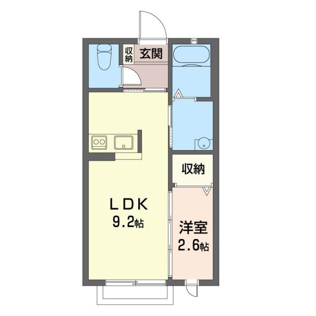 サンテラス(1LDK/1階)の間取り写真