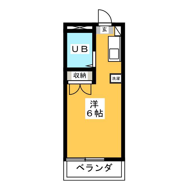 エンジェルハイツ(ワンルーム/2階)の間取り写真