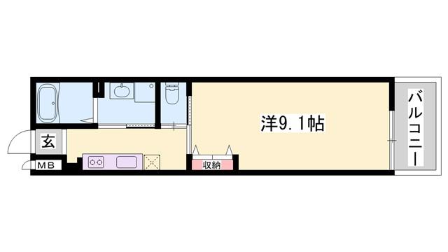 ア・ラ・メルシー(1K/2階)の間取り写真