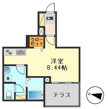 アンジュール西小岩(ワンルーム/1階)の間取り写真