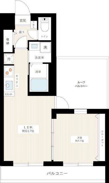 ハーモニーレジデンス東京サウスゲート(1LDK/5階)の間取り写真