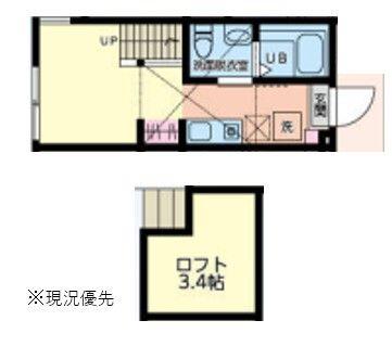 リベルテ橋本(ワンルーム/2階)の間取り写真