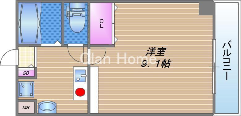 プレアデス東中本(1K/5階)の間取り写真