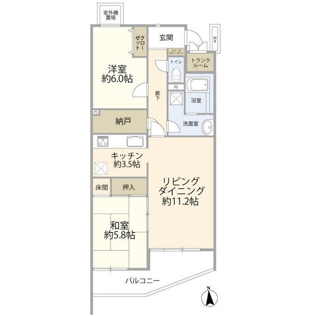 リリファ本郷台(2LDK/4階)の間取り写真