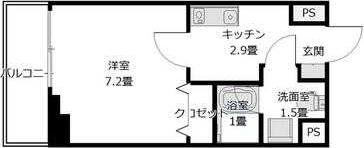 ASCENT Y 津田沼(1K/7階)の間取り写真