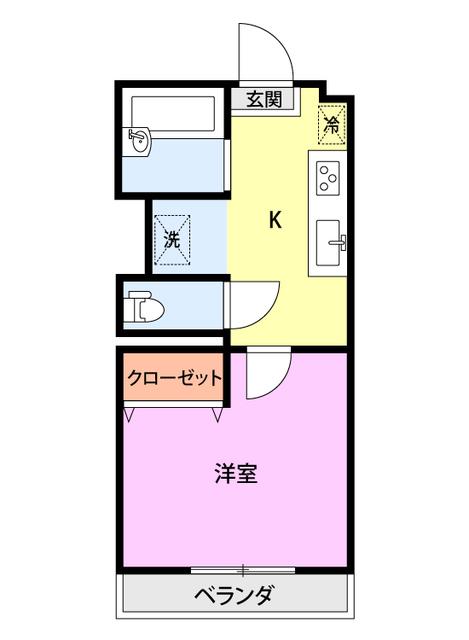 グレイス中島(1K/1階)の間取り写真