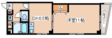 ローレル新神戸(1DK/10階)の間取り写真