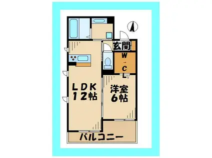 ヴィラ ホースシュー(1LDK/1階)の間取り写真