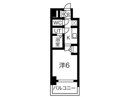 メイクス今池02(1K/3階)の間取り写真