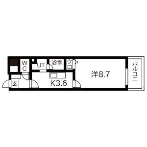 SANKYO国分町ビル(1K/9階)の間取り写真