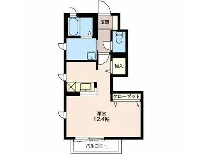シャンテ西焼津E(ワンルーム/1階)の間取り写真