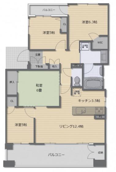 ヴェルパーク大手町アライブ(4LDK/4階)の間取り写真