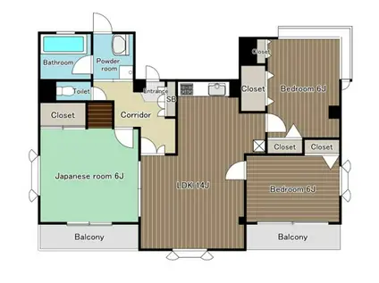 クレシェンド(3LDK/4階)の間取り写真