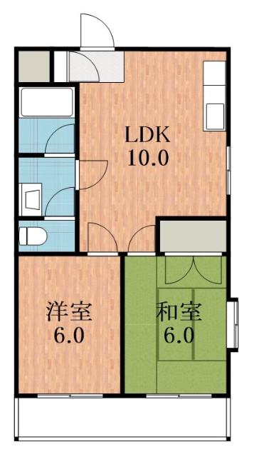 グランドルナ(2LDK/3階)の間取り写真
