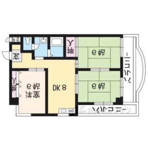 山崎ビル(3LDK/2階)の間取り写真