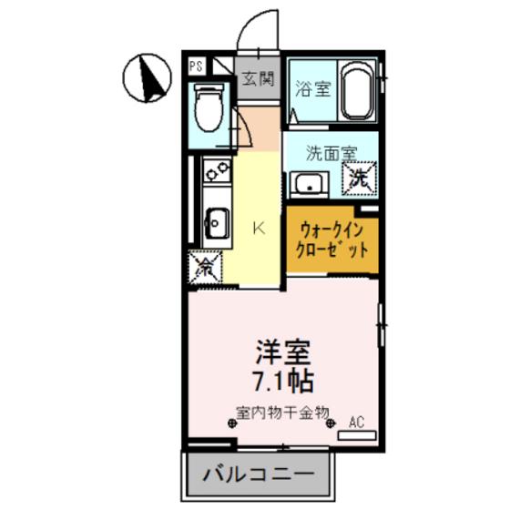 ルミネス大坪(1K/2階)の間取り写真